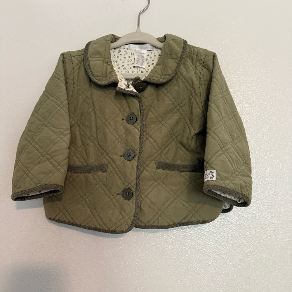 Janie and Jack Green Quilted Puffer Jacket